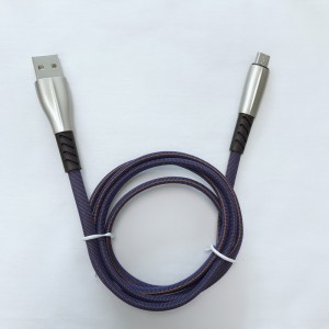 Cable de datos trenzado 3.0A Carga rápida Carcasa de aleación de zinc plana Flexión flexible Cable USB sin enredos para micro USB, Tipo C, iPhone carga y sincronización de rayos